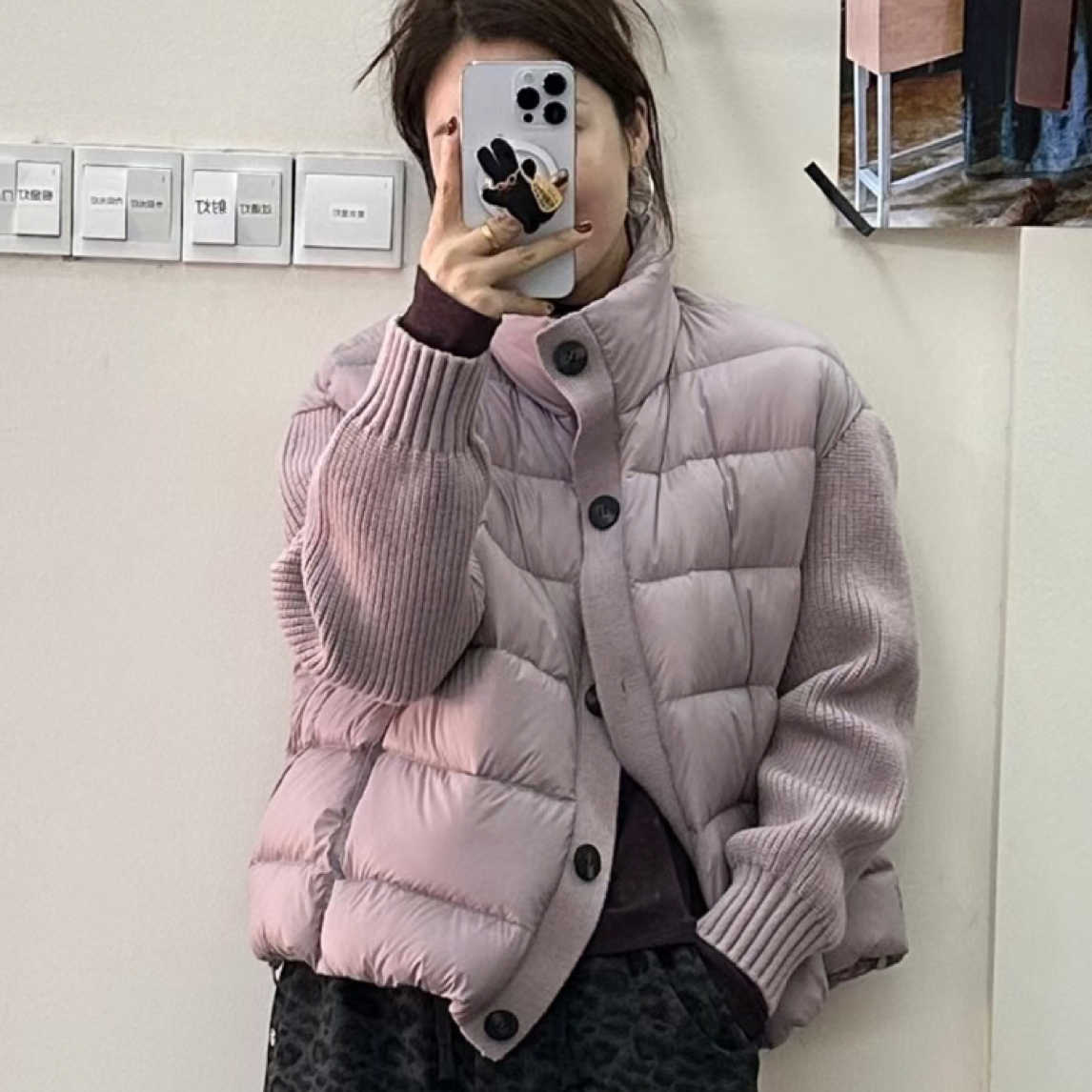 【Hi 妞】拼接羽绒服