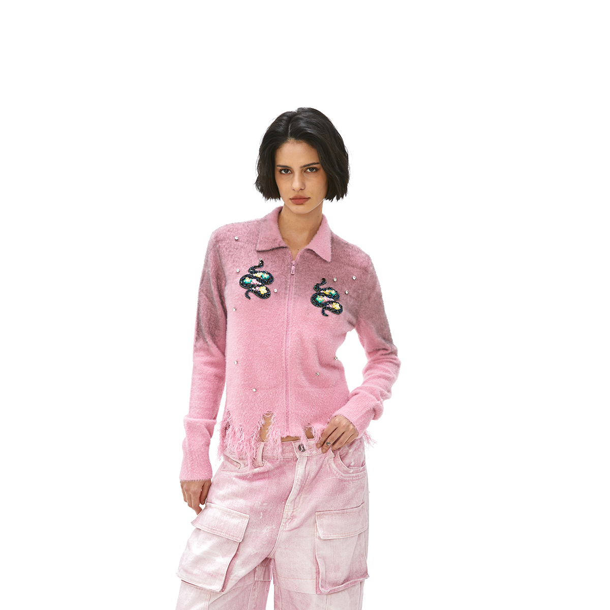 【LOCAT】vann valrence 做旧风毛织开衫 VA05S1W00640