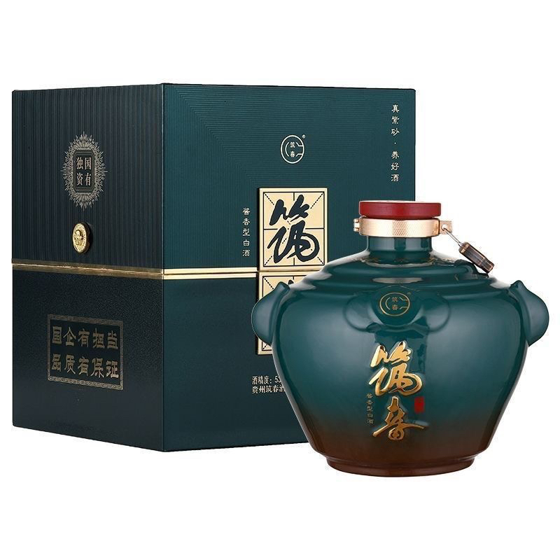 筑春酒 紫砂 陈酿3斤陶坛大曲坤沙53度53%Vol