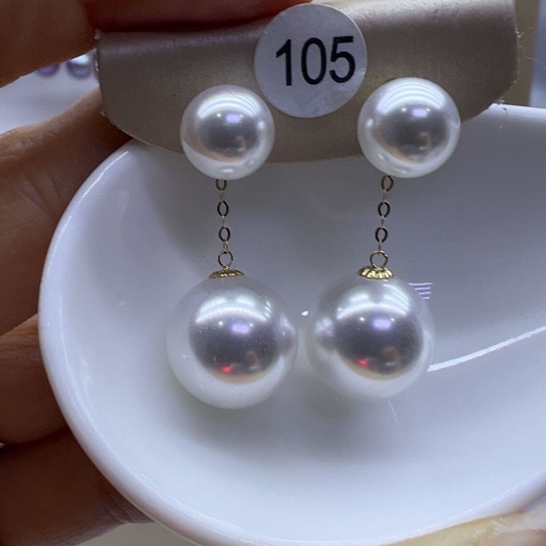 18K金镶嵌耳饰淡水珍珠