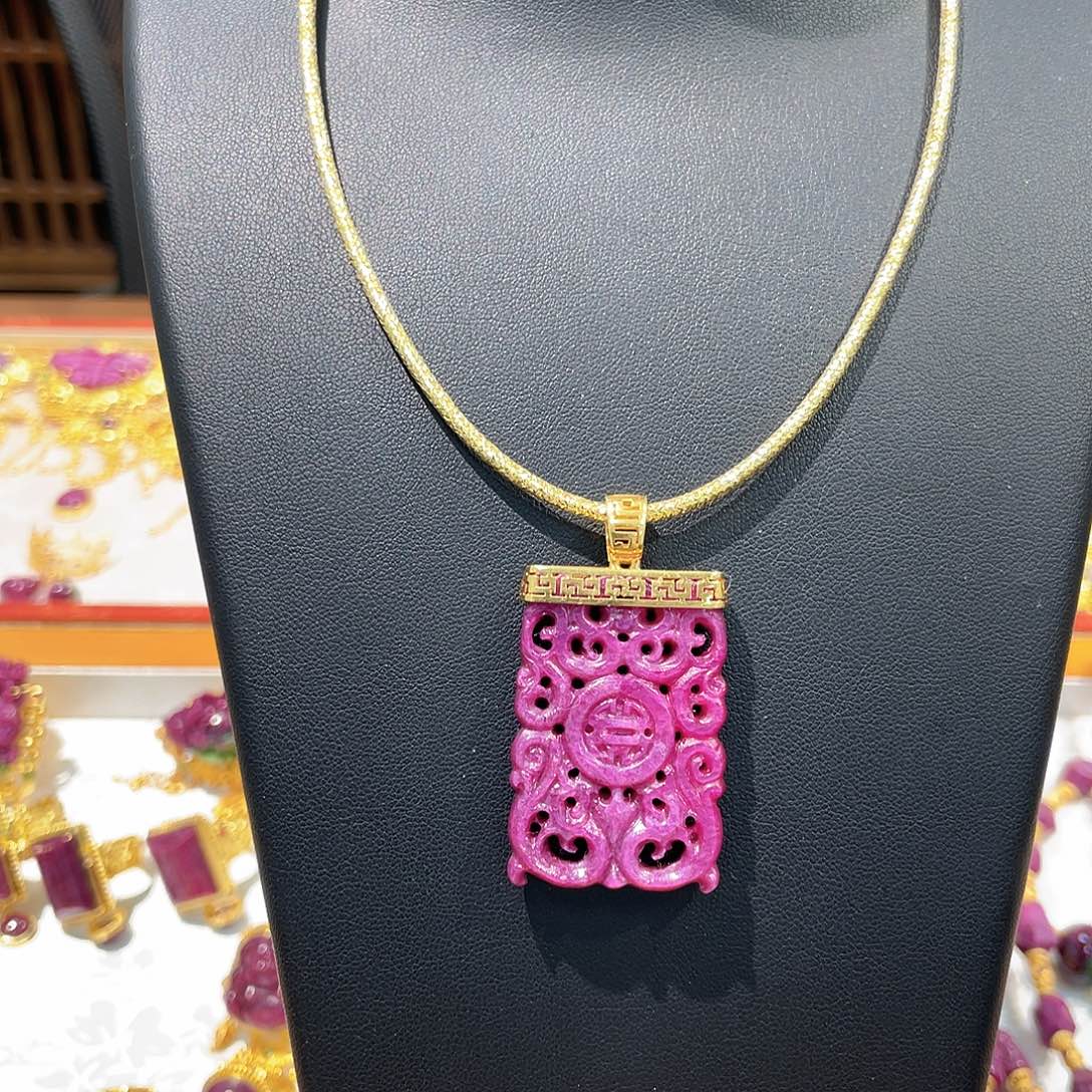 锦纶非金属吊坠红宝