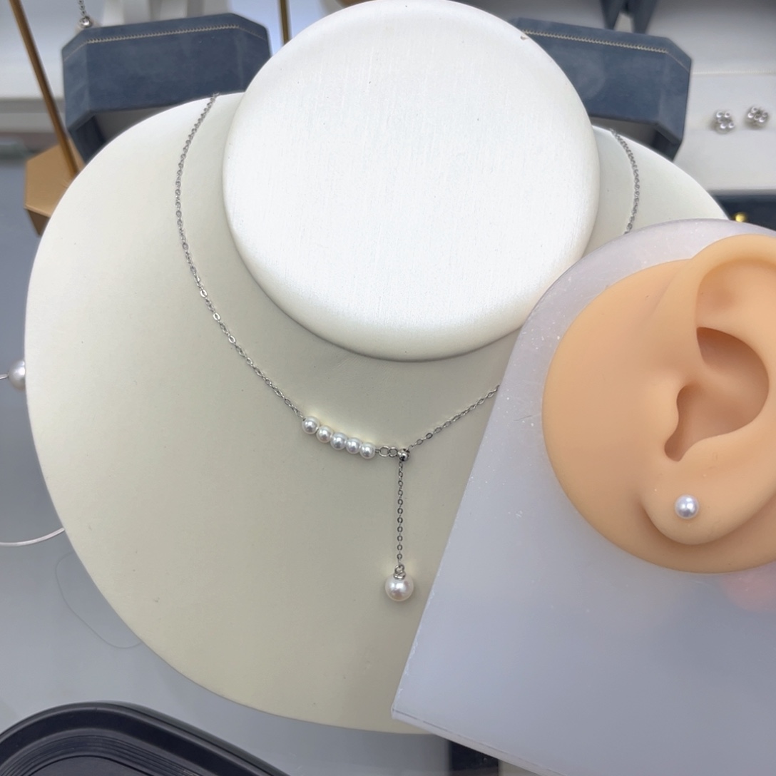 淡水珍珠银S925镶嵌项链