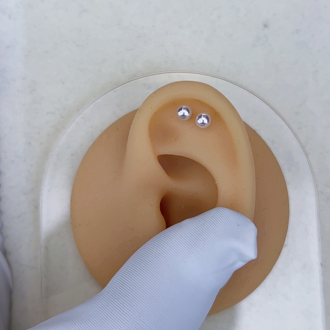 海水珍珠海水akoya天女耳钉3-4mm银S925镶嵌