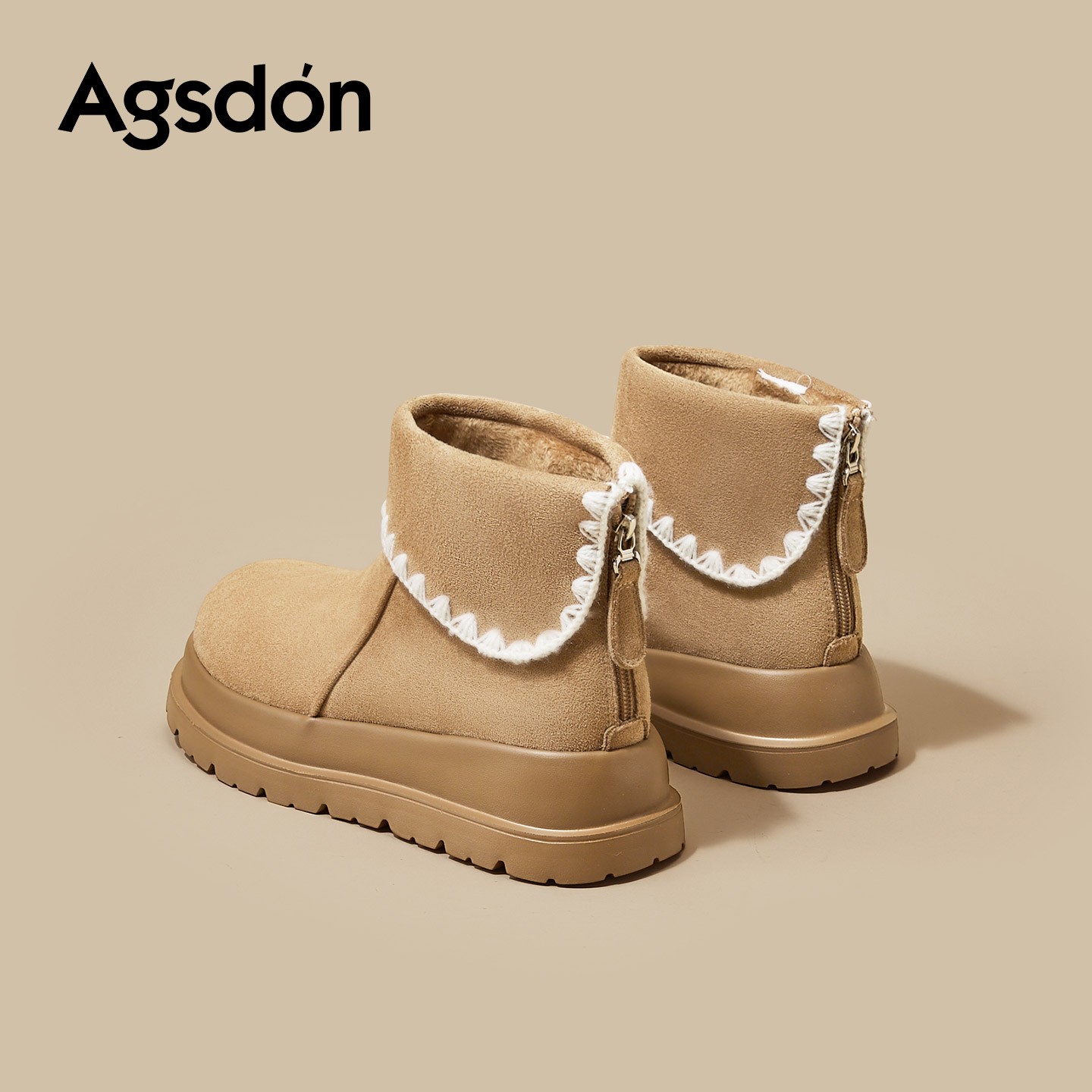 /奥古狮登厚底雪地靴女2025新款冬季加绒废土风棉靴子加厚马丁靴Q