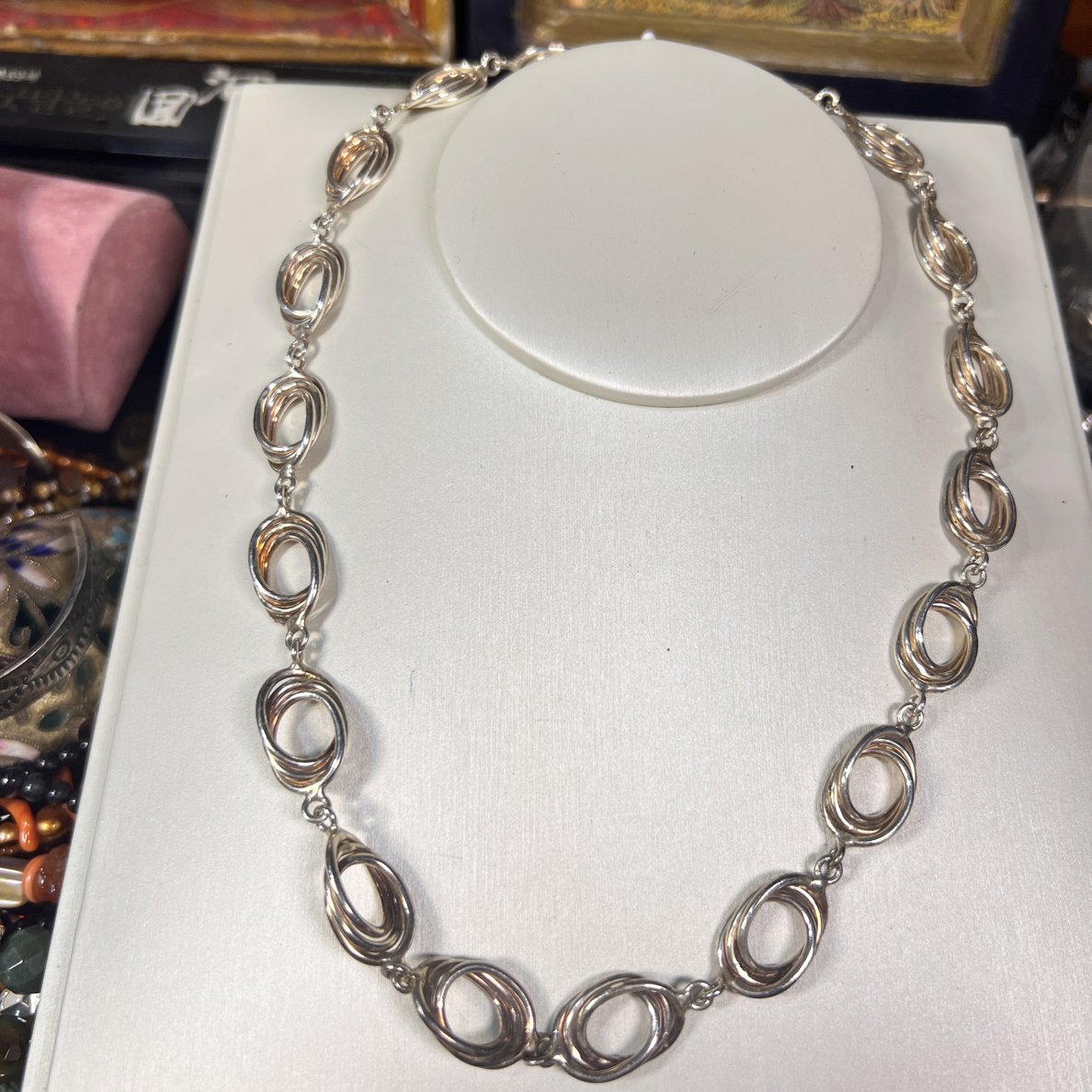 坠链均足银 中古手工老银项链