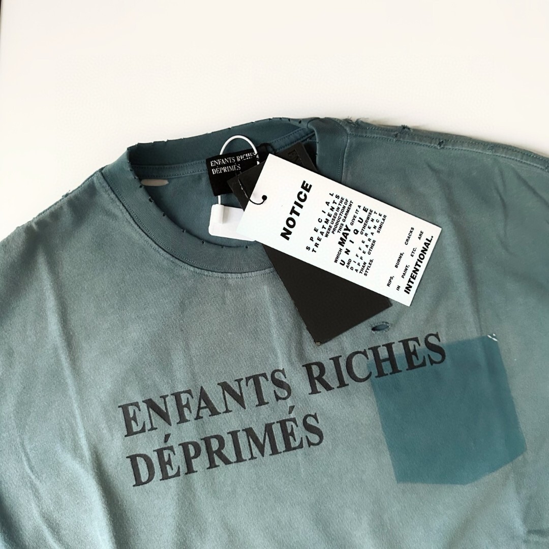 ERD 25ss  忧郁的富二代水洗做旧磨破标语男女同款长袖