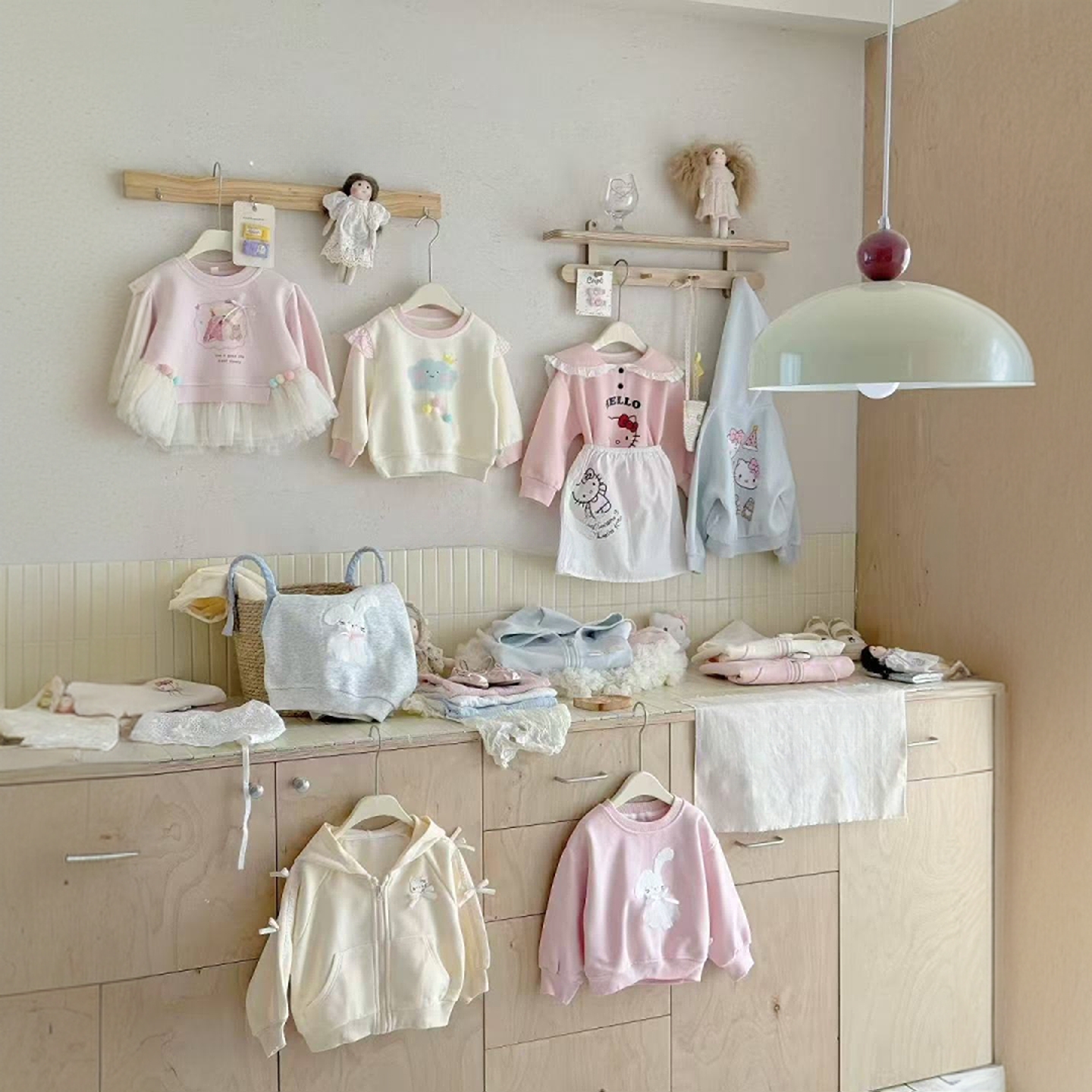 〖601-640〗2025秋冬女宝拉架打底衫卫裤外套套装卡通可爱