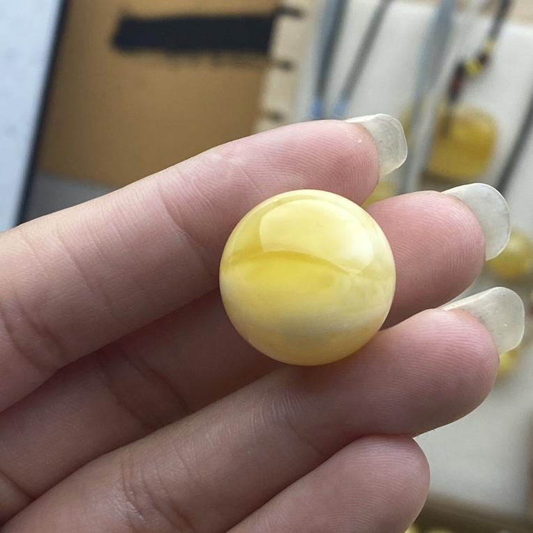 蜜蜡圆珠卡十八溏心蛋