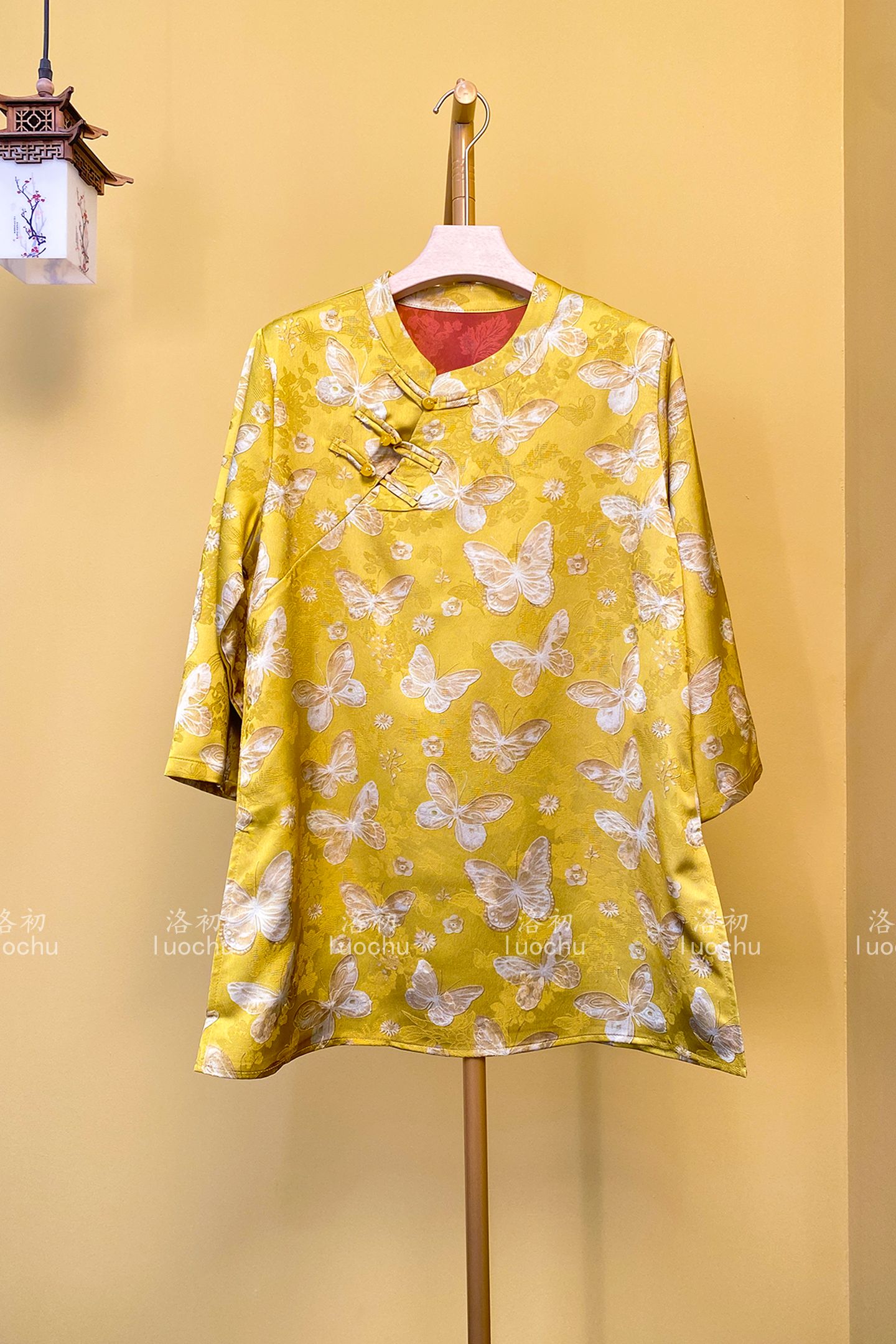 【流珠】新款大码女装法式高级感设计感新中式国风印花衬衫