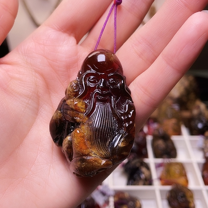 琥珀未镶嵌裸石抚顺琥珀寿星62