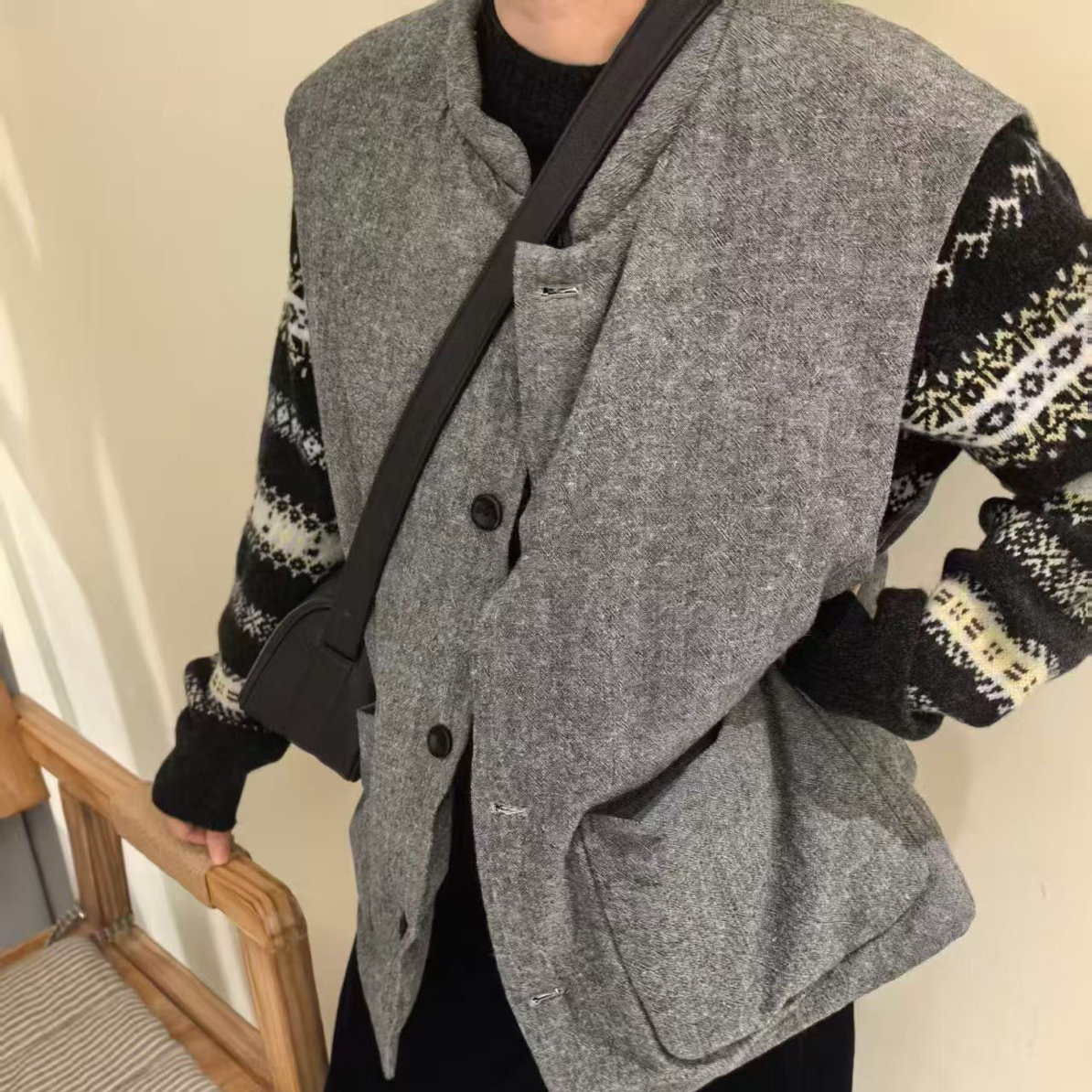 秋冬亚麻马甲.休闲气质时尚百搭必入款
