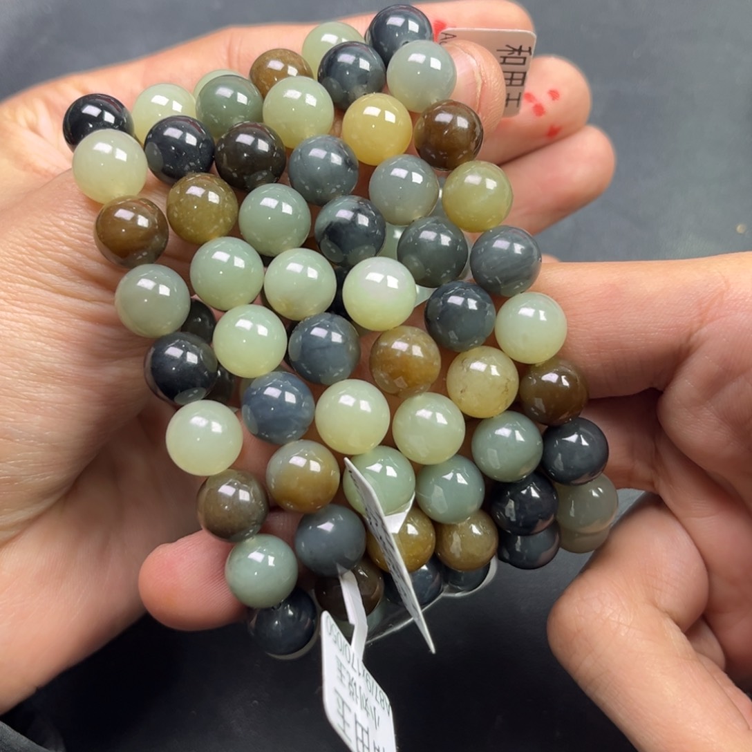 和田玉手链未镶嵌多样性拍一发一新疆楼兰手串卡10货头