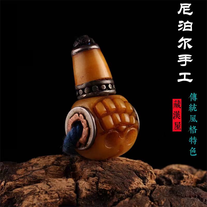 尼泊尔藏式驼骨铜寒铁佛珠手串配饰件阿呆三通佛头金刚星月百香