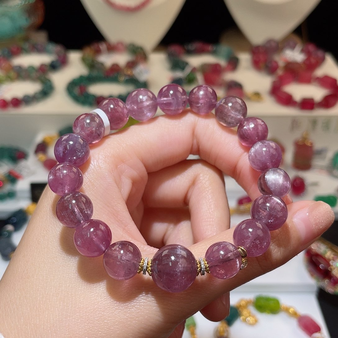 碧玺手链18K金镶嵌碧玺手链