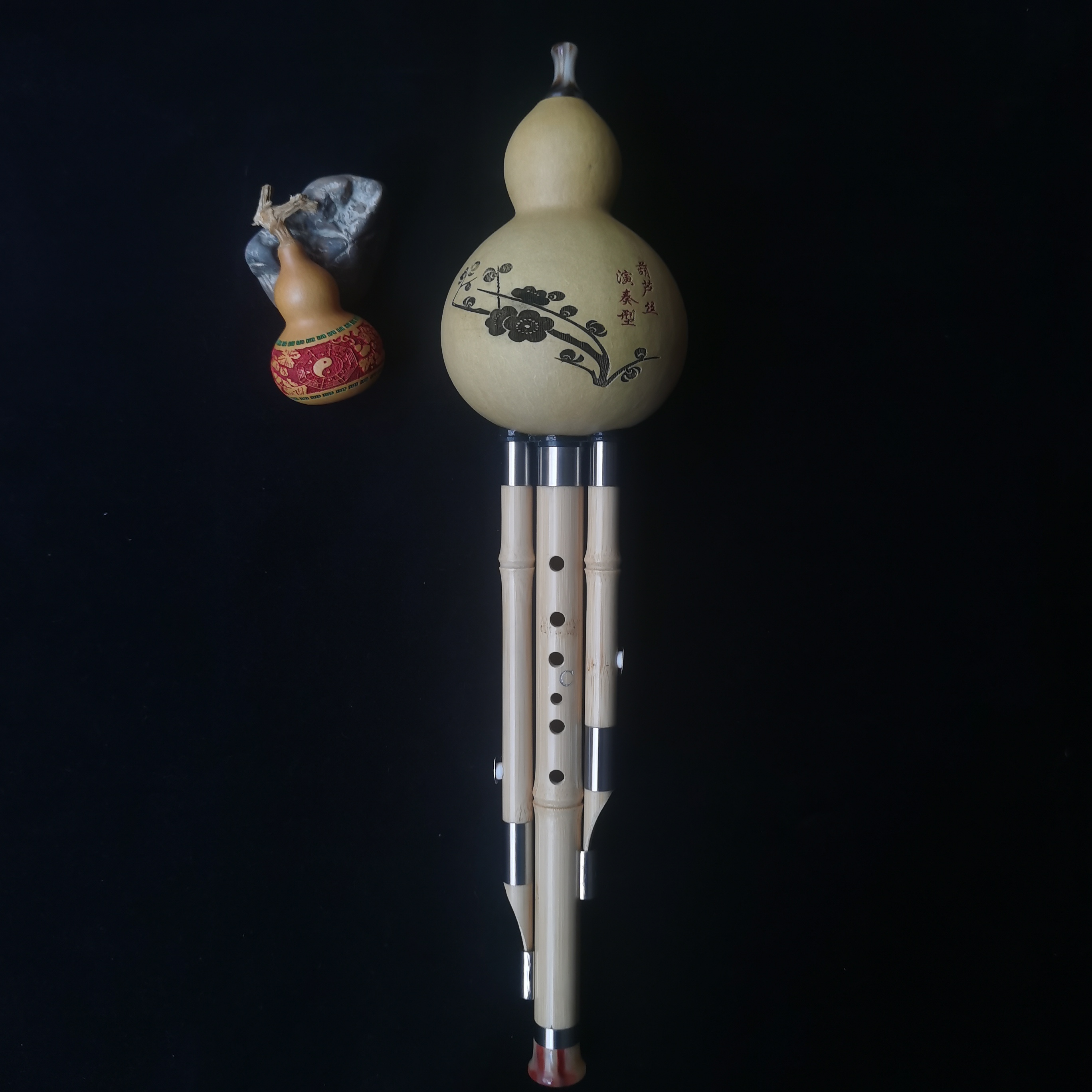 七孔楠竹葫芦丝专业演奏型C调降B调乐器音色明亮通透可拆卸