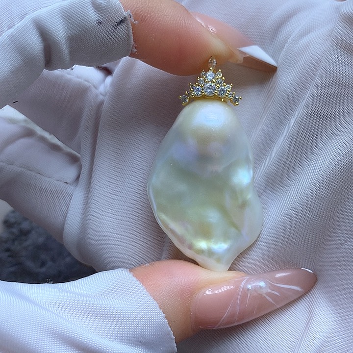 淡水珍珠耳饰银S925镶嵌