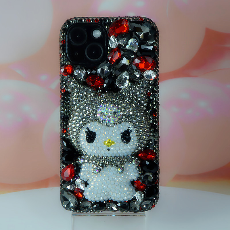 适用iPhone11 12 1314 15 pro Max苹果灰色宝石库洛米手机壳水钻