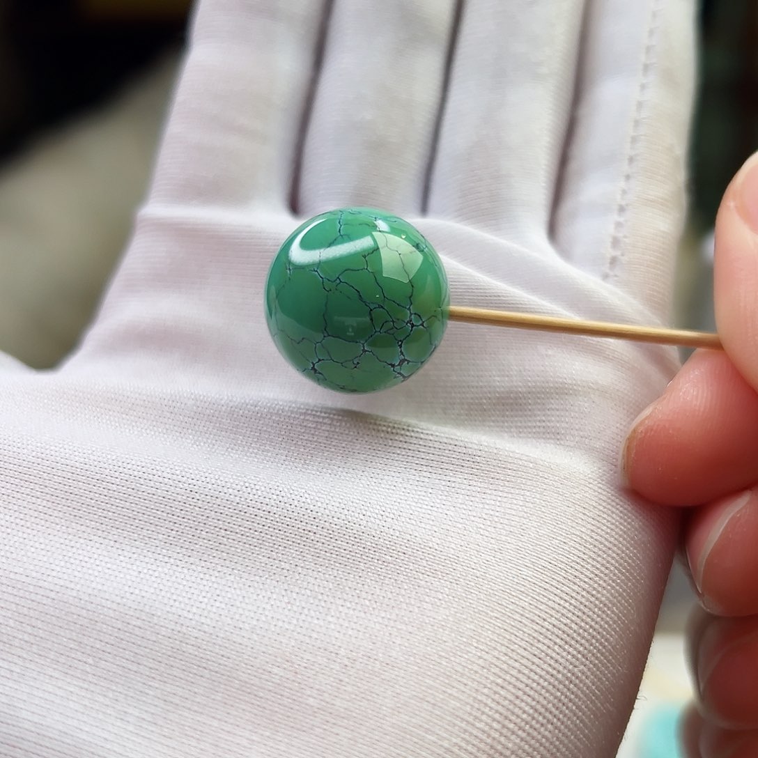 绿松石珠宝奇石未镶嵌雨**虹19.4