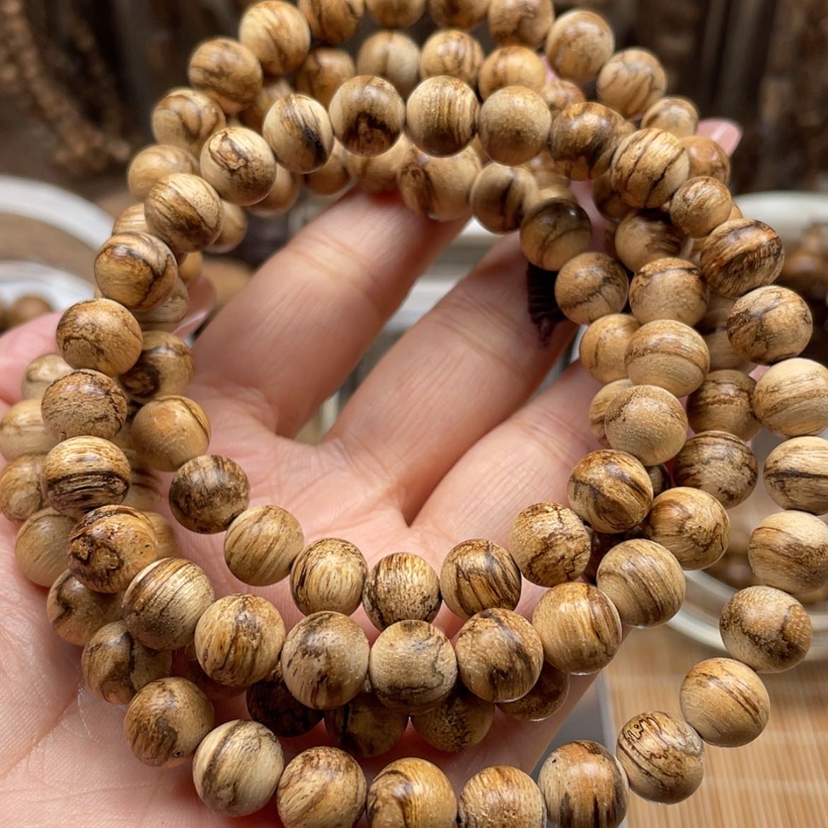 【闪购商品】沉香手串大**翅野料达拉干虎斑老料