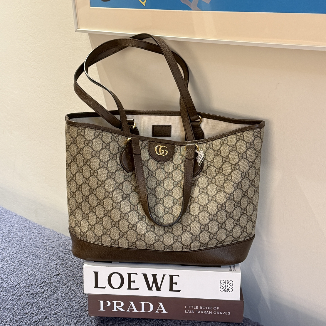 99新 GUCCI/古驰 ophidia  老花托特小号