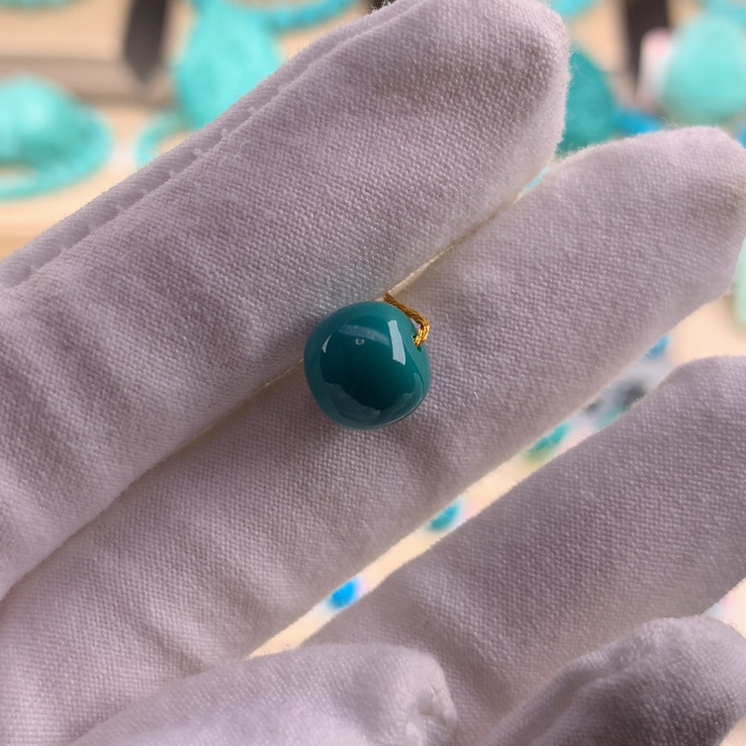 绿松石珠宝奇石未镶嵌9.5*8.5mm