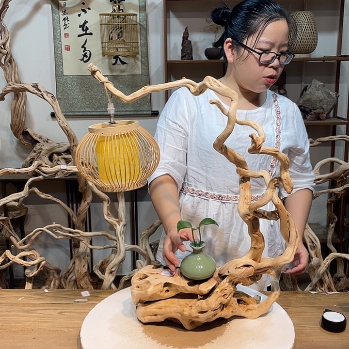 香榧木杜鹃根根艺摆件1