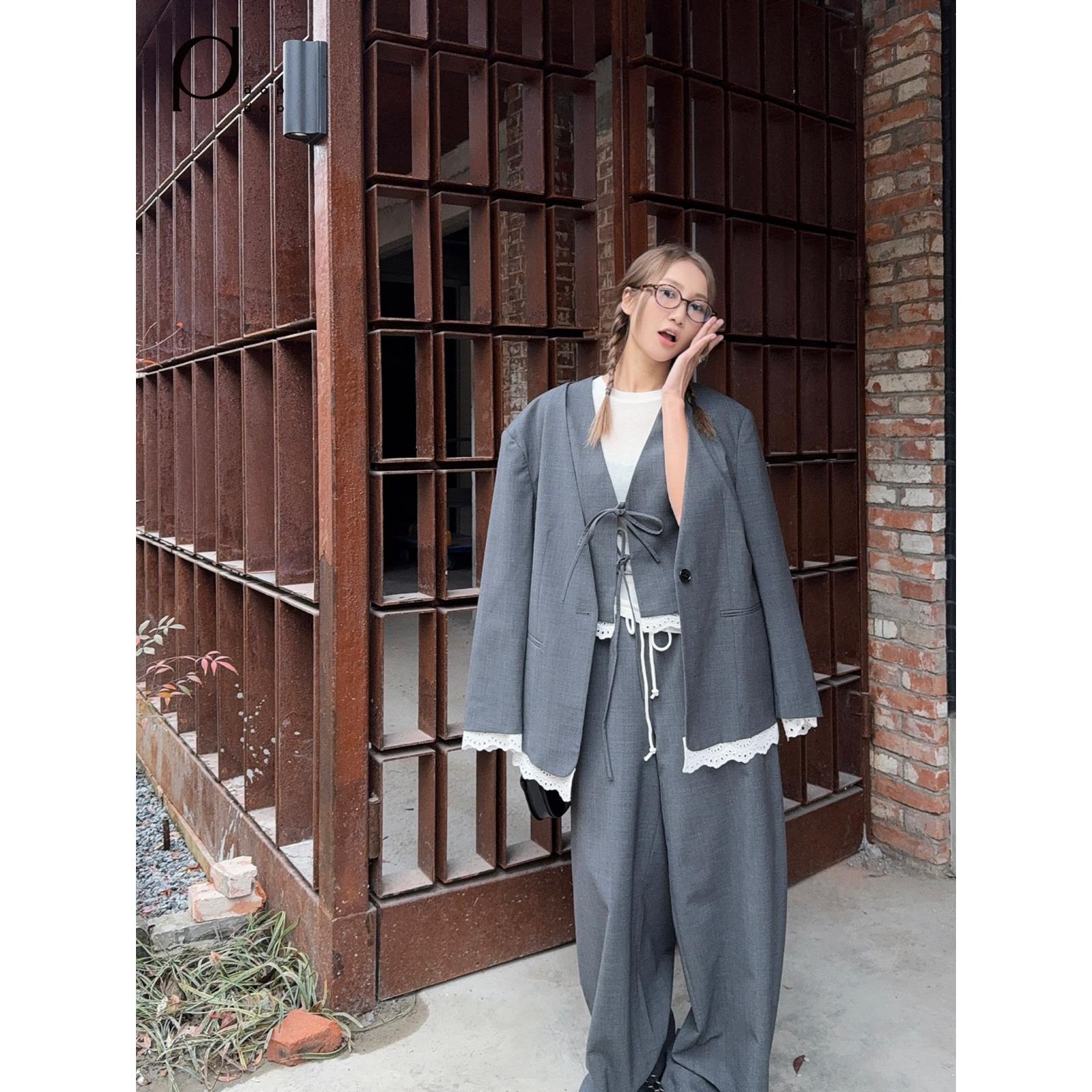 ANNENONO2025春夏高级慵懒西装背心长裤套装dopdop买手店