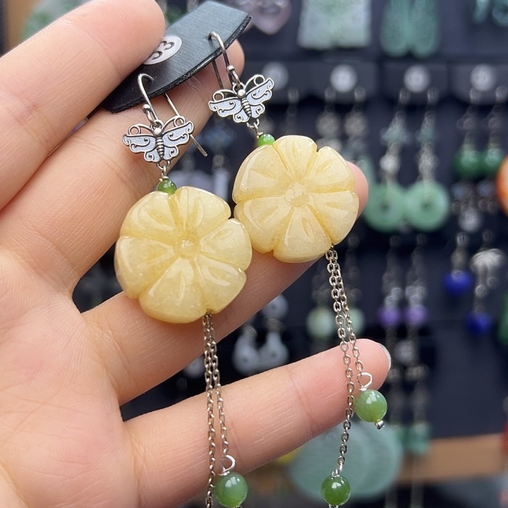 翡翠银S925镶嵌耳饰神****、44444