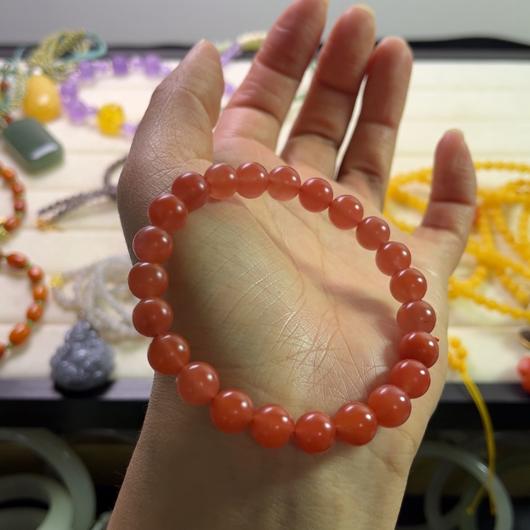 南红玛瑙手链未镶嵌