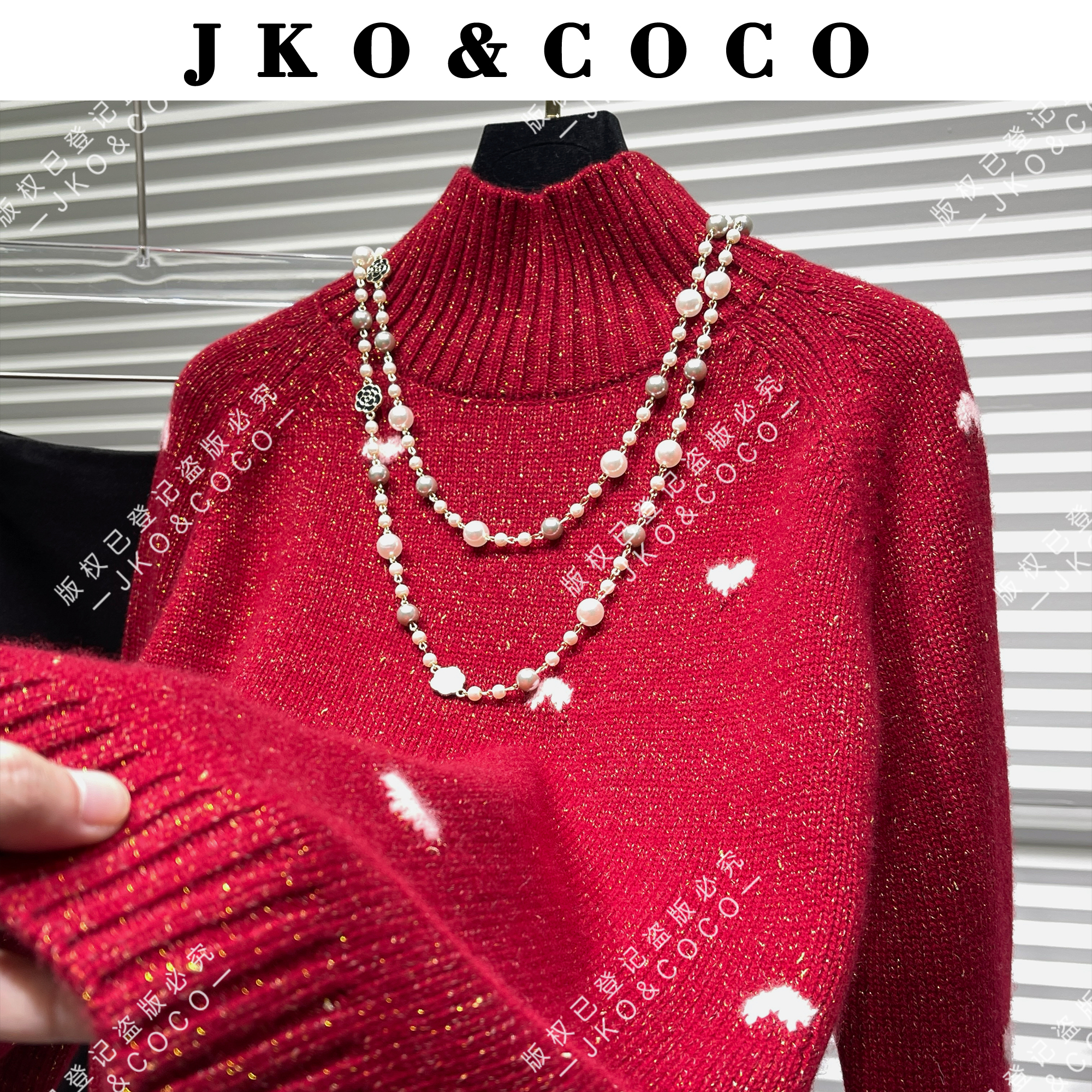 JKO&COCO【落花为信】加厚保暖系列 进口水晶纱 轻奢百搭毛针织衫