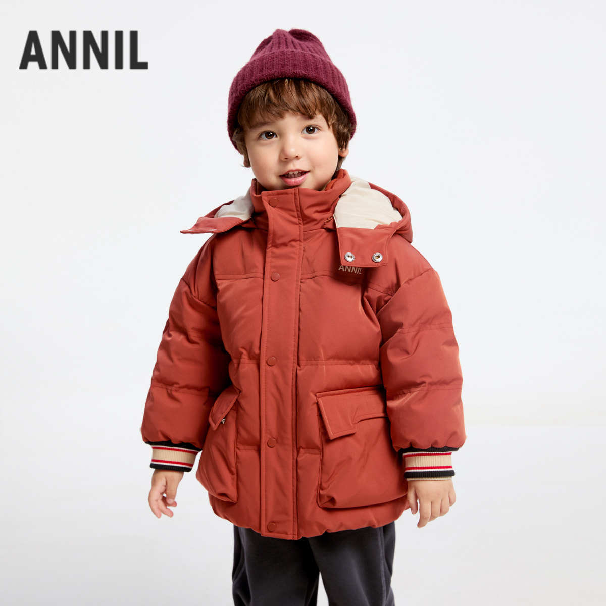 【御寒-5～5°C】男小童 中长款羽绒服 XB445827