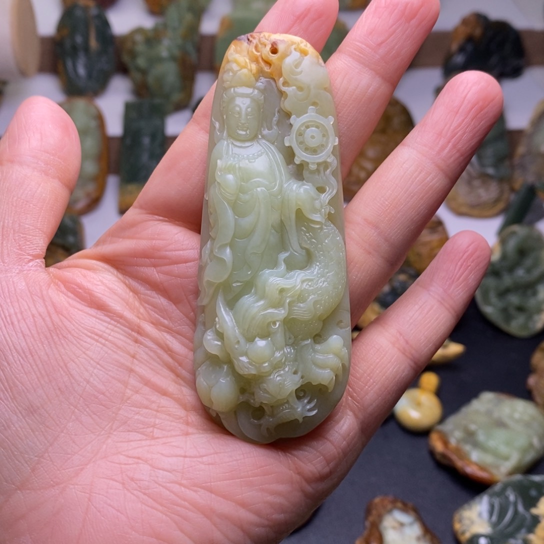 岫岩河磨玉（透闪石质玉）挂件未镶嵌Y****2