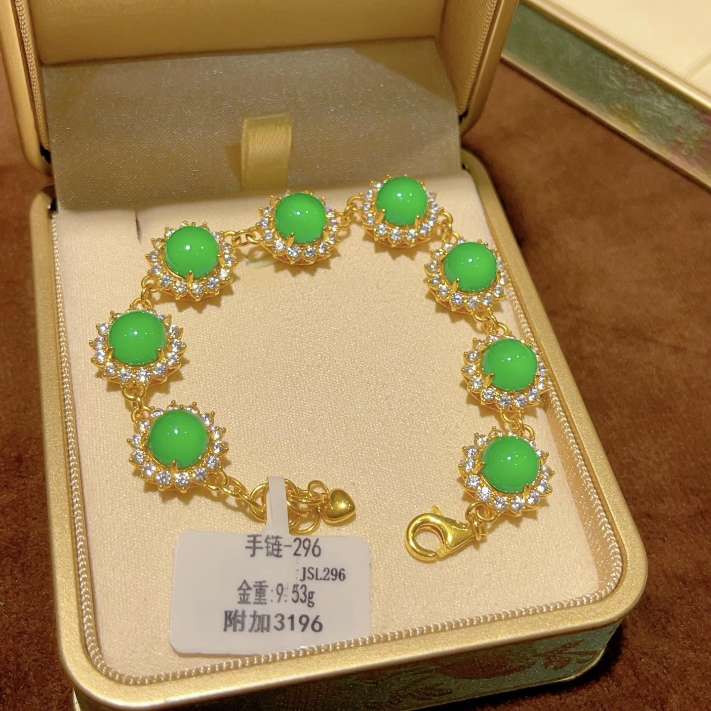 足金999太阳花手链5D黄金手链