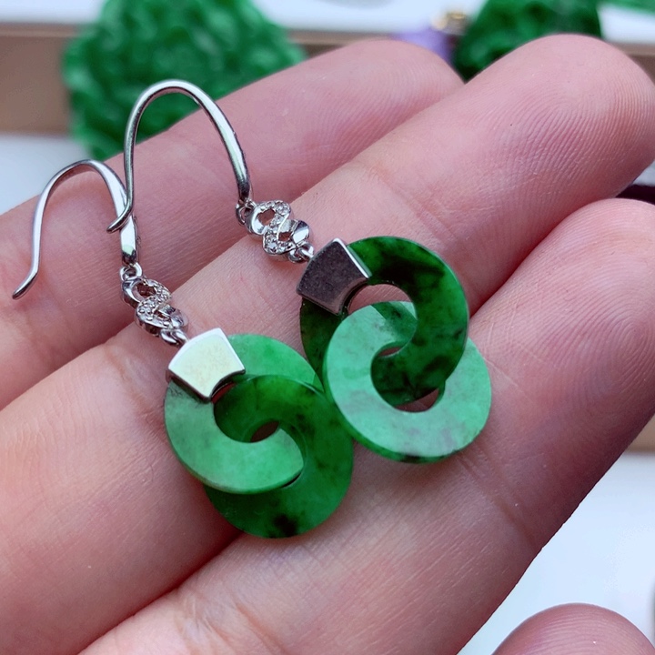 翡翠未镶嵌耳饰耳饰