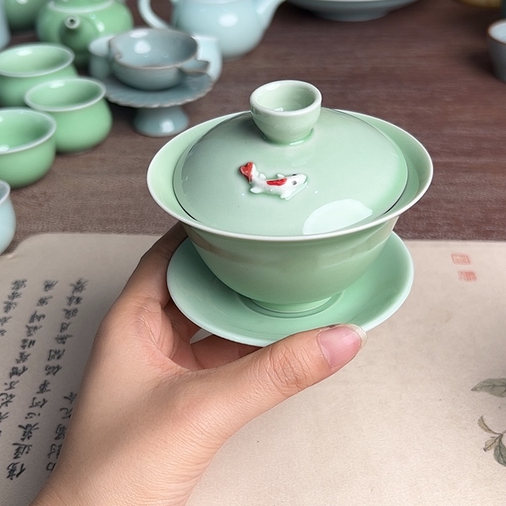 龙泉云间青瓷小米茶器