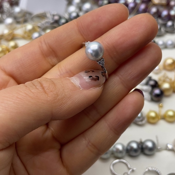 海水珍珠戒指银S925镶嵌