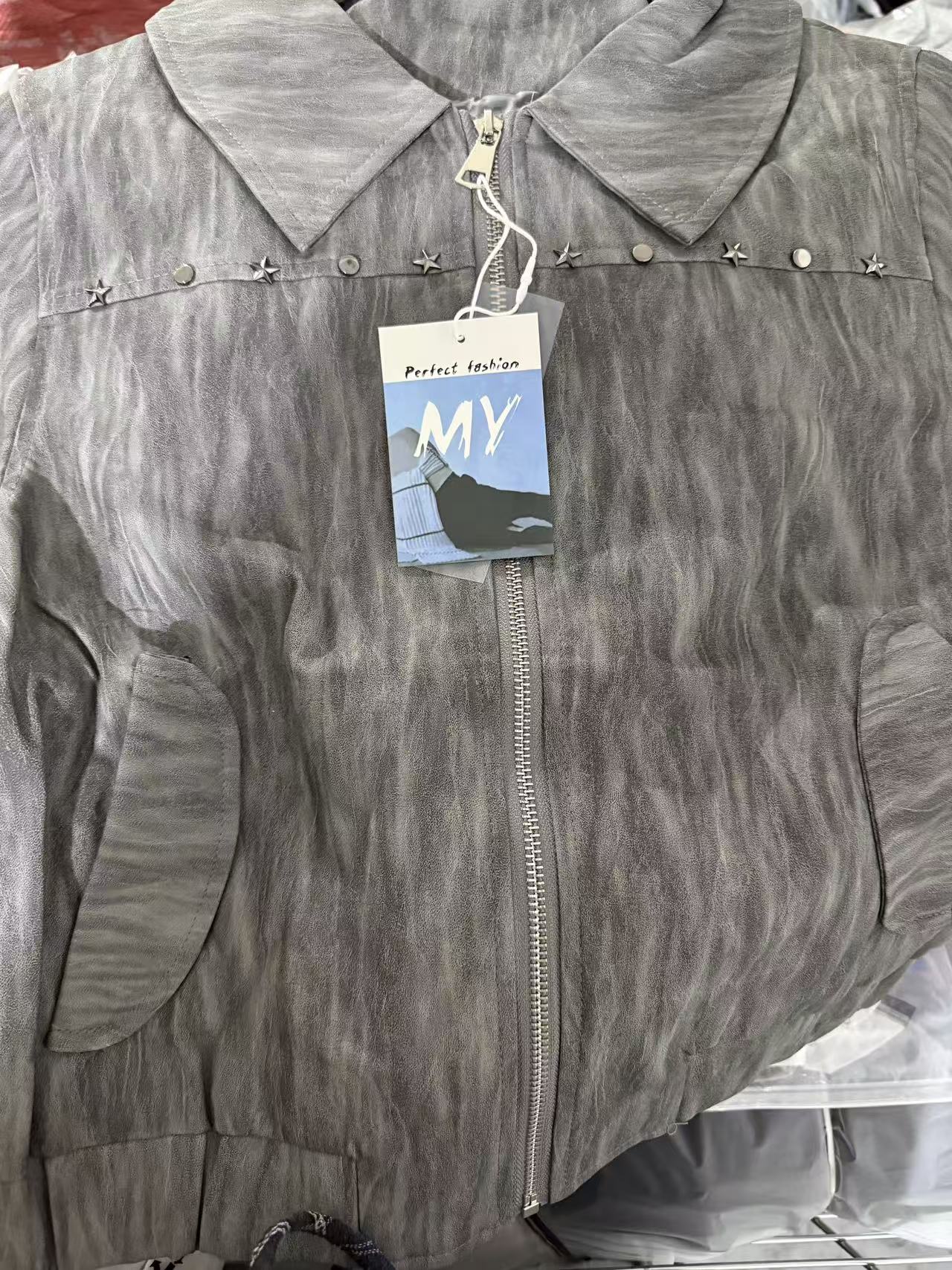 B16-4两色“金属星纹理”外套（7096）