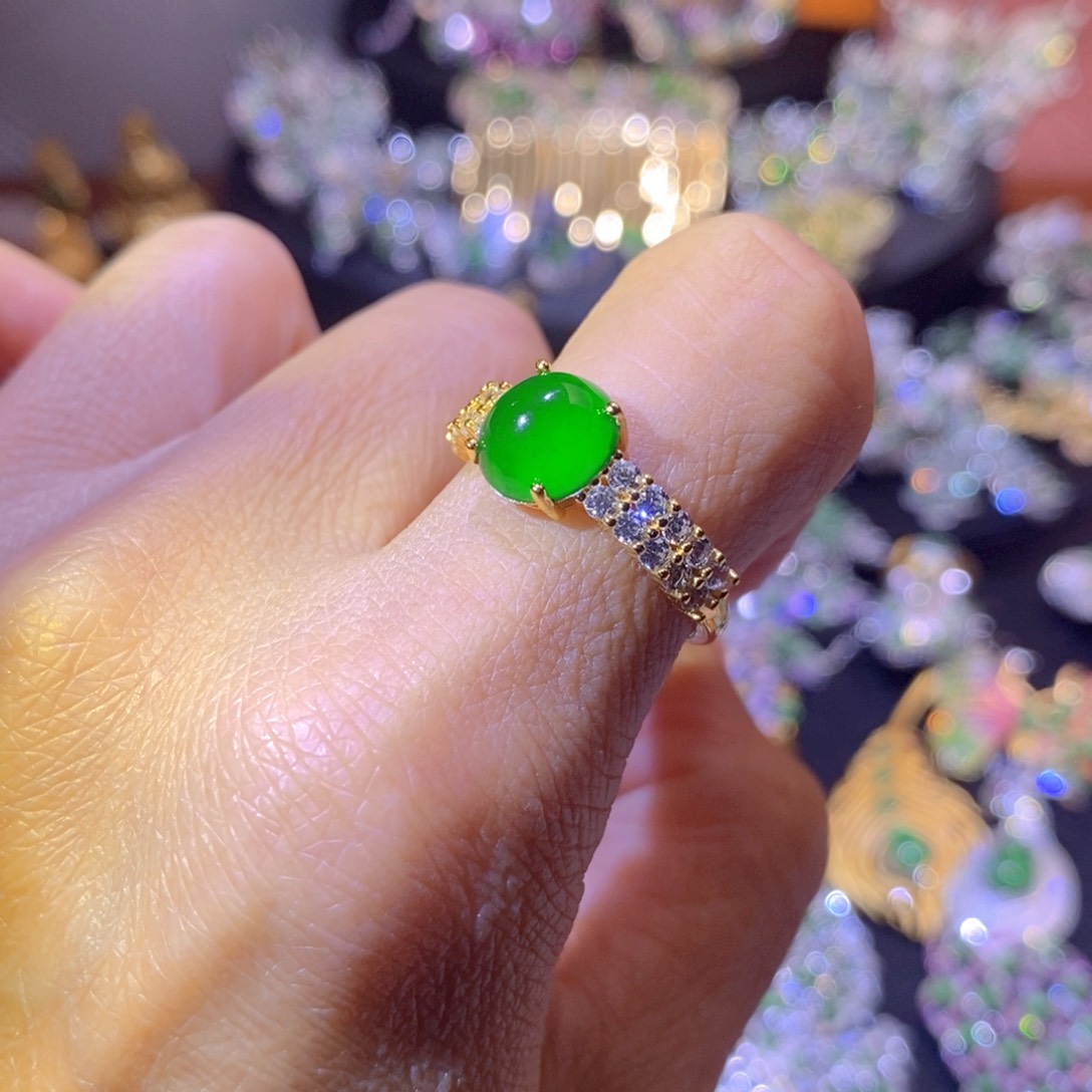 翡翠银S925镶嵌项圈天然翡翠