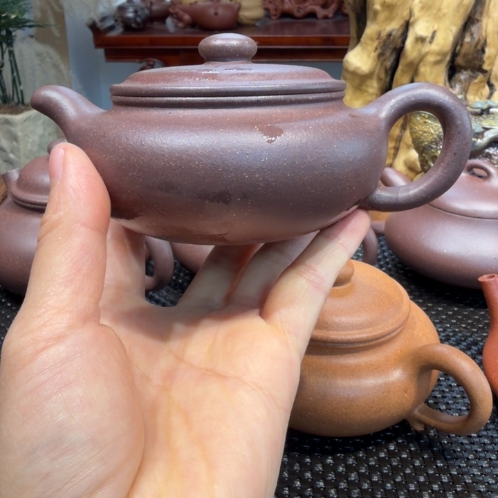 茶壶紫砂底槽清扁腹150cc