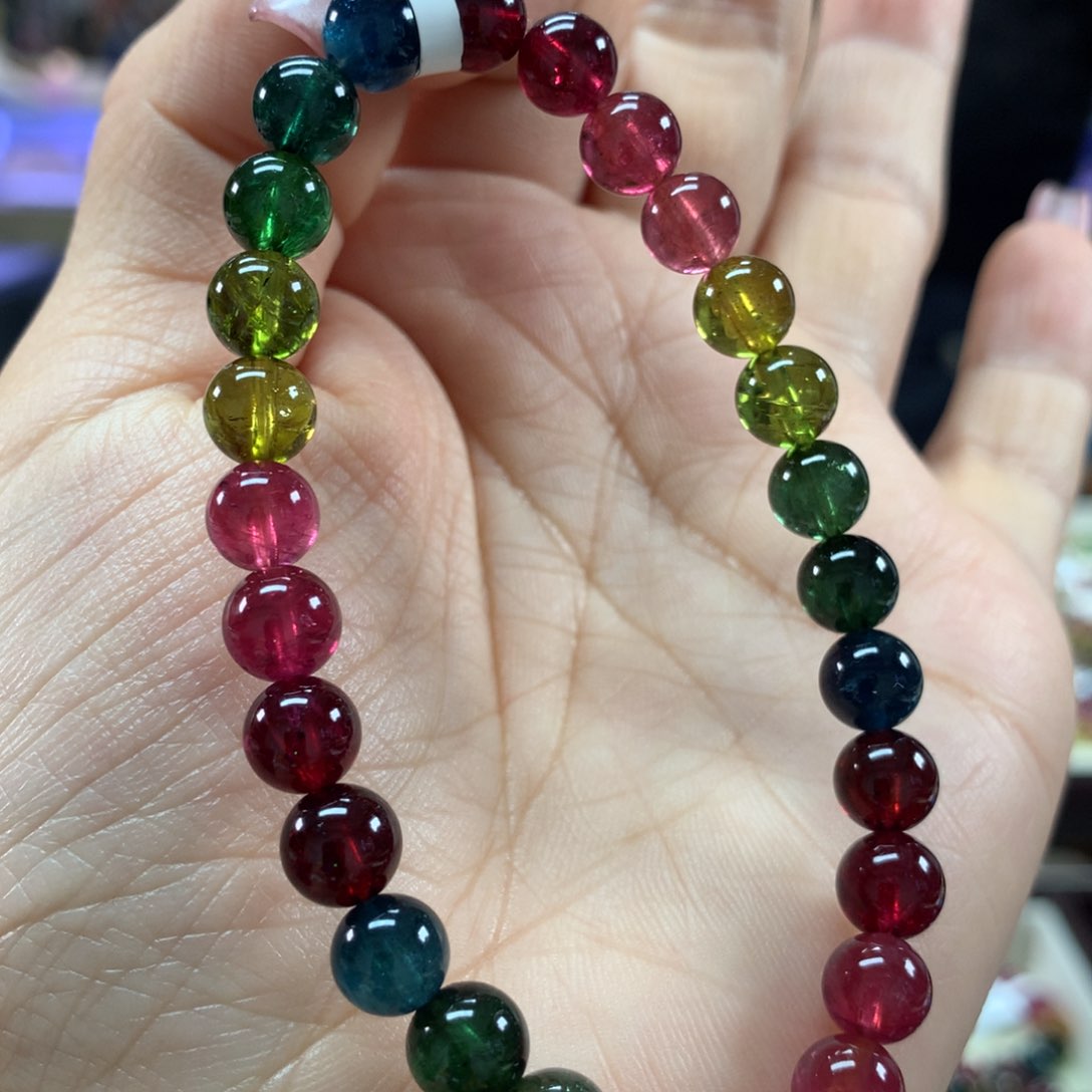 碧玺手链未镶嵌7.毫米左右