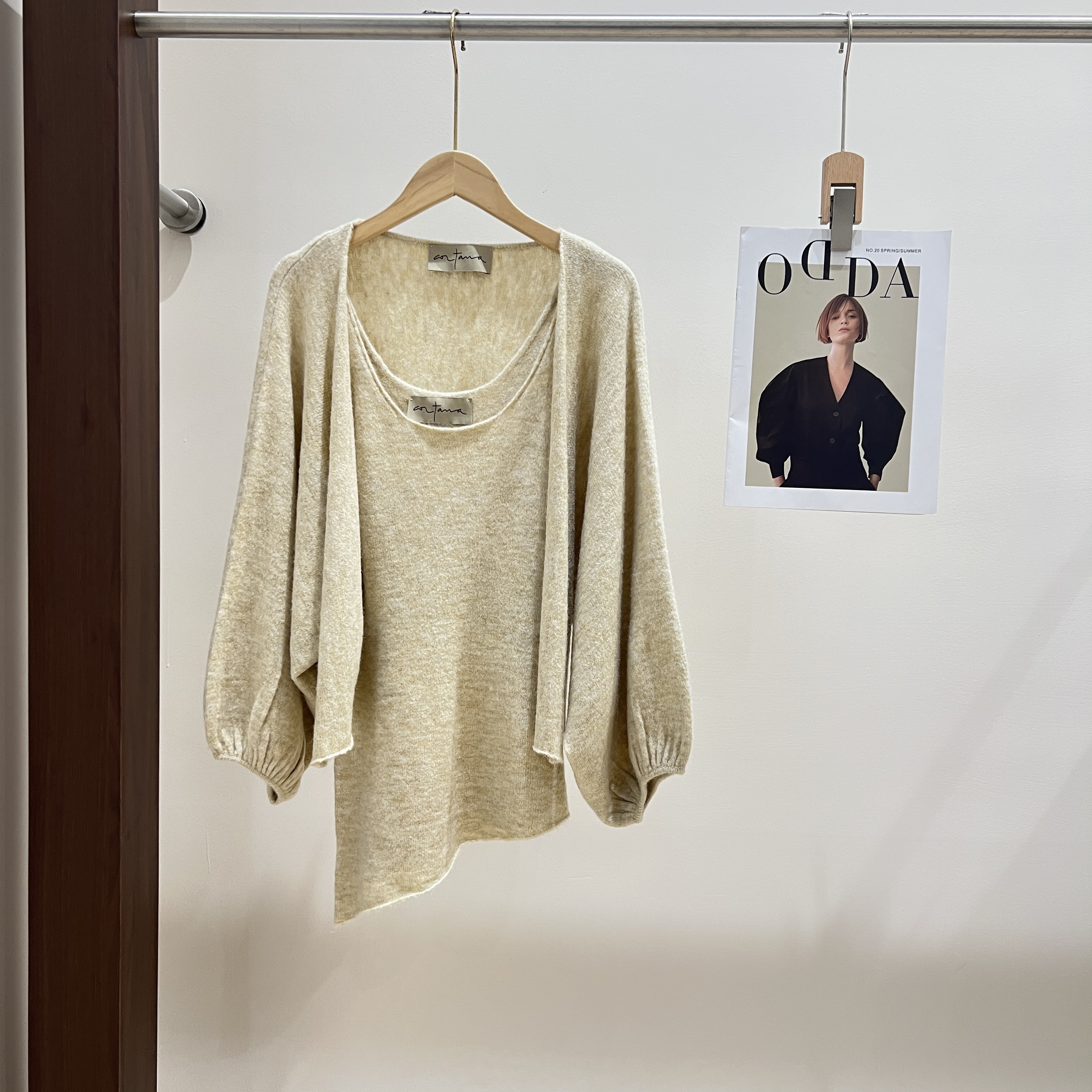 ZZ衫宽松型常规时尚网红秋季百搭针织纯色短款厚款两件套X022