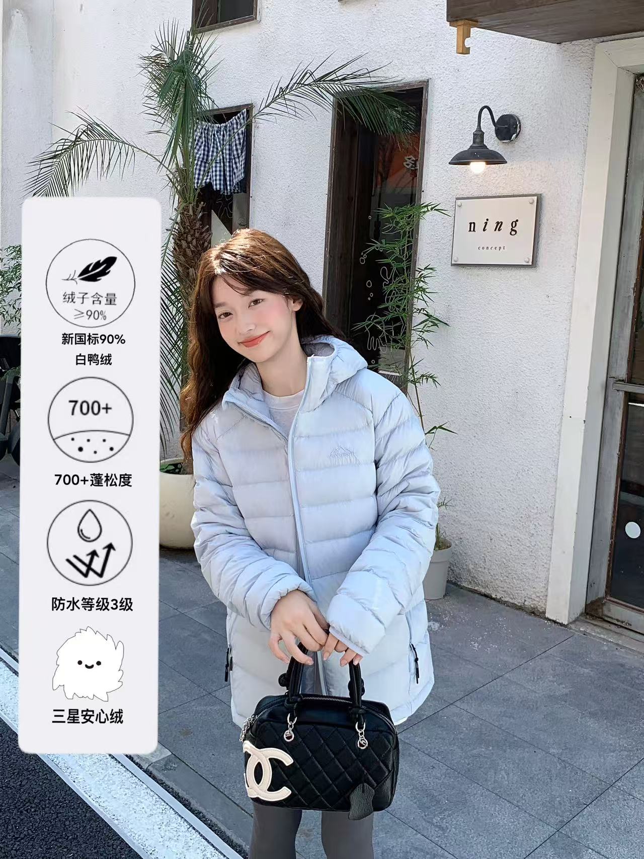 90白鸭绒排骨羽绒服女短款轻薄2025冬季新款连帽情侣小个子外套男