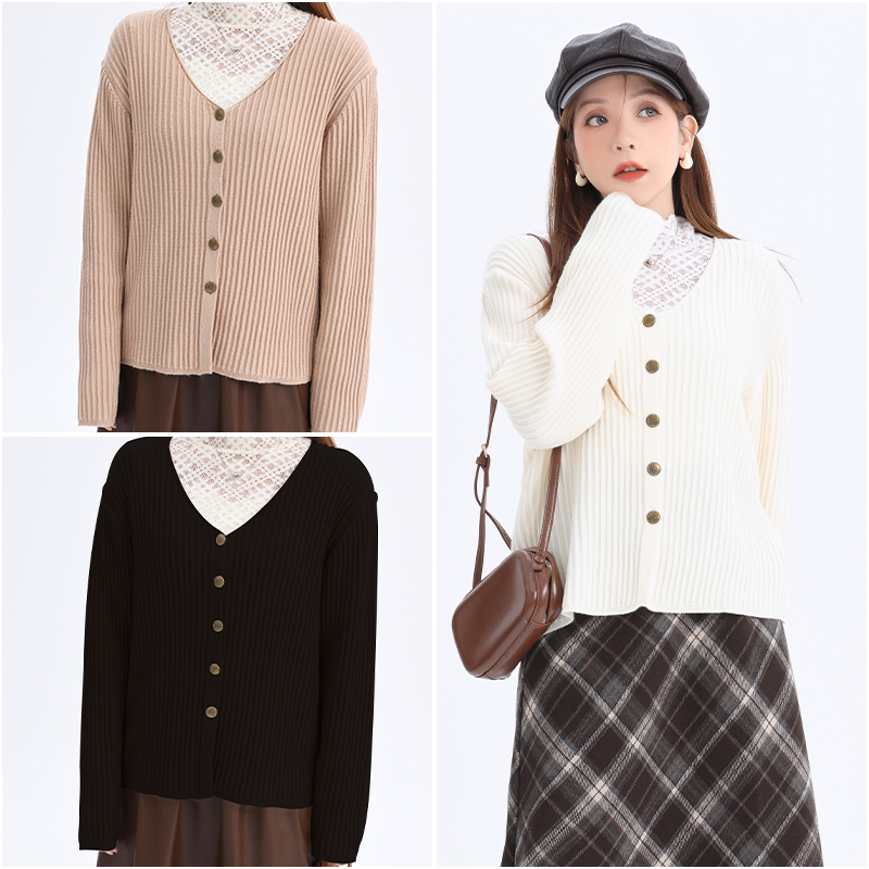 【C】大码女装秋冬新款肌理感针织衫内搭外穿长袖 2306