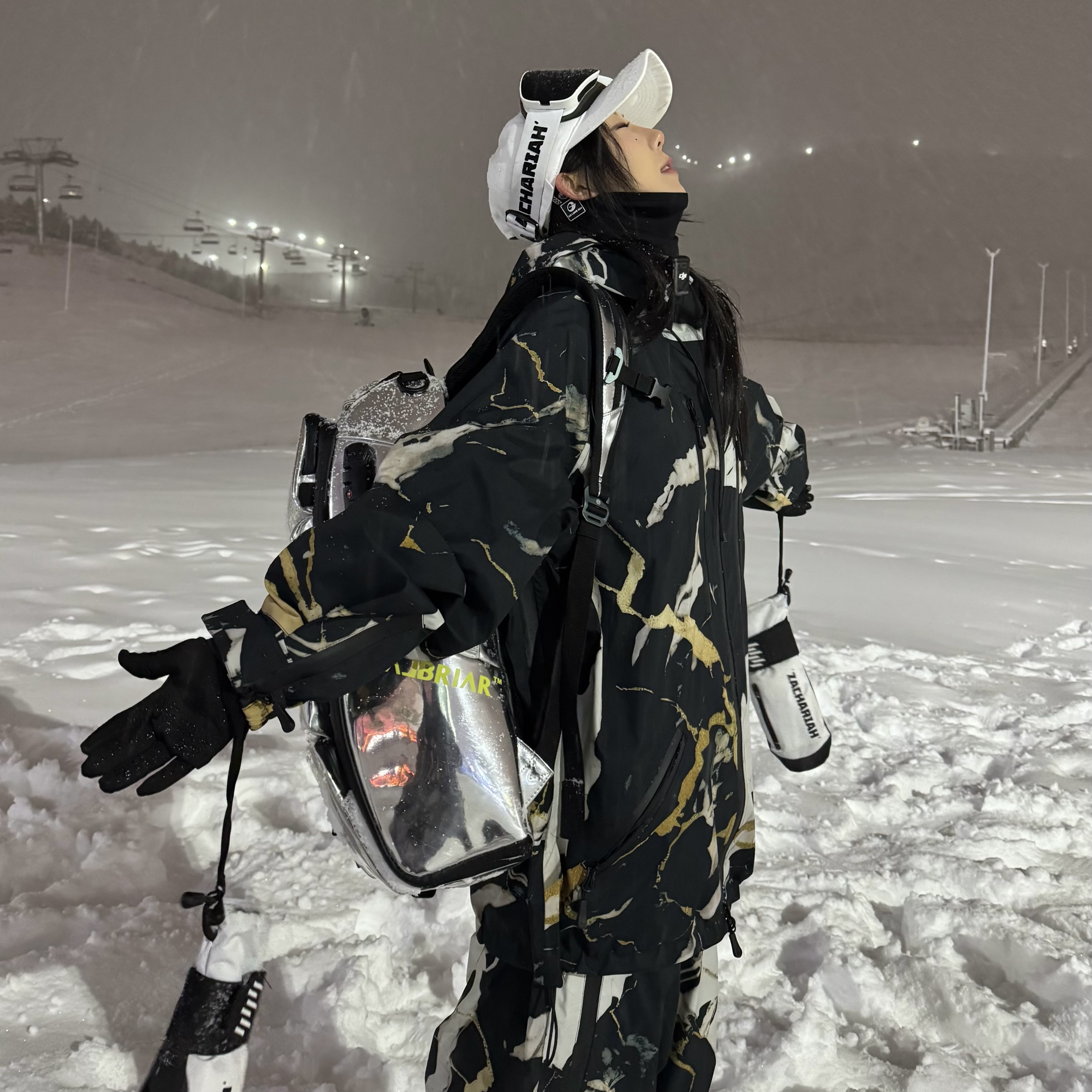 ZACHARIAH【鎏金大理石】滑雪服套装防风防水透气透湿耐磨滑雪衣裤