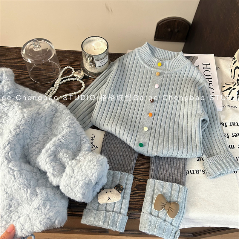 女童秋冬套装2025秋新款韩版童装女宝宝韩系穿搭两件套P494