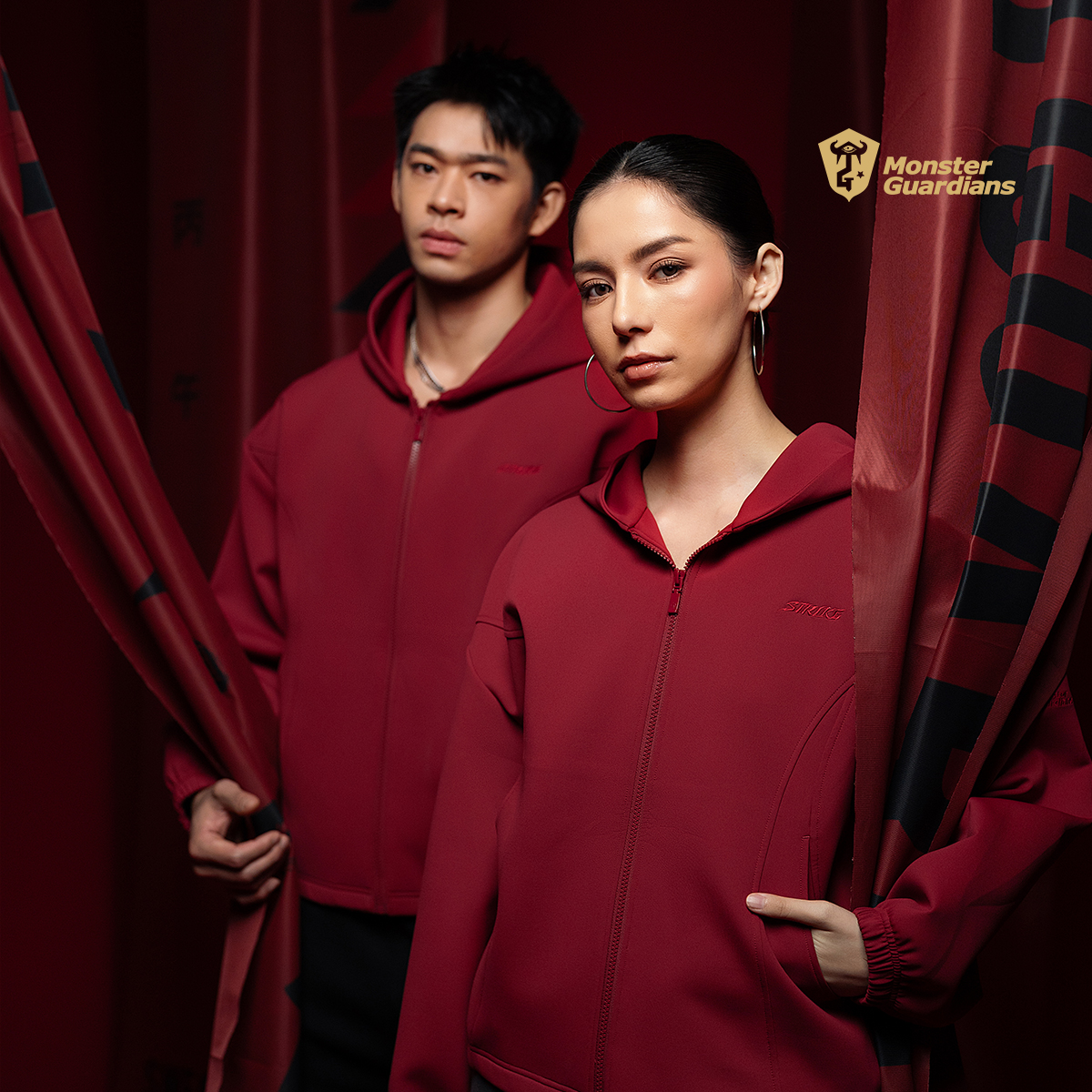 MonsterGuardians男女同款马年新春战袍款全拉链连帽外套卫衣秋冬