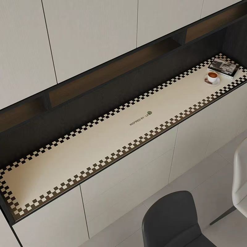 墨以【简雅素卉】厨房专用皮革防油防水可擦免洗专用防滑地垫