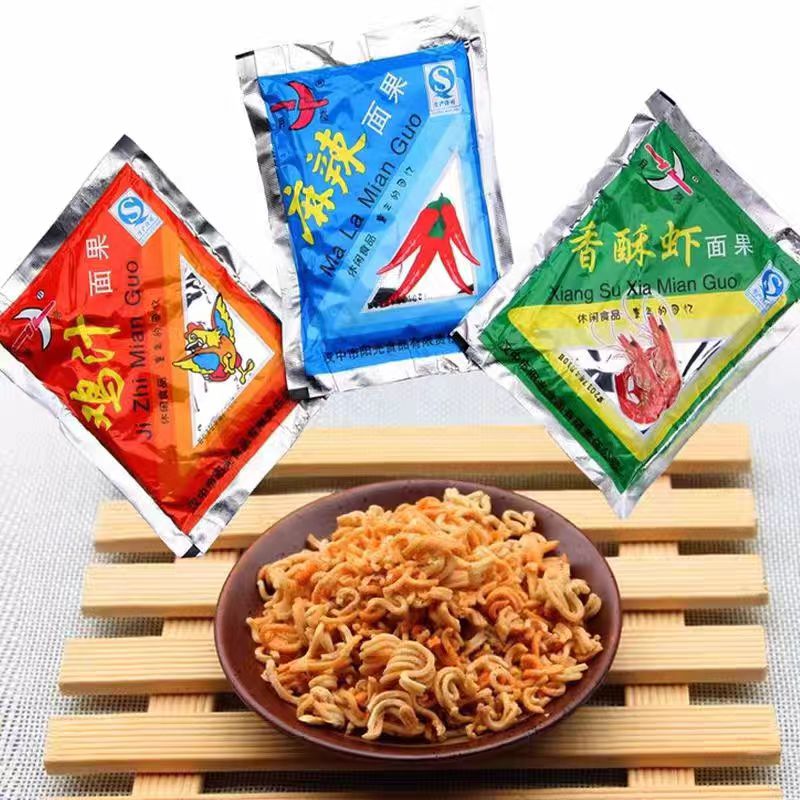 陕西汉中月亮牌方便面面果童年小零食老式面果速食口味核桃