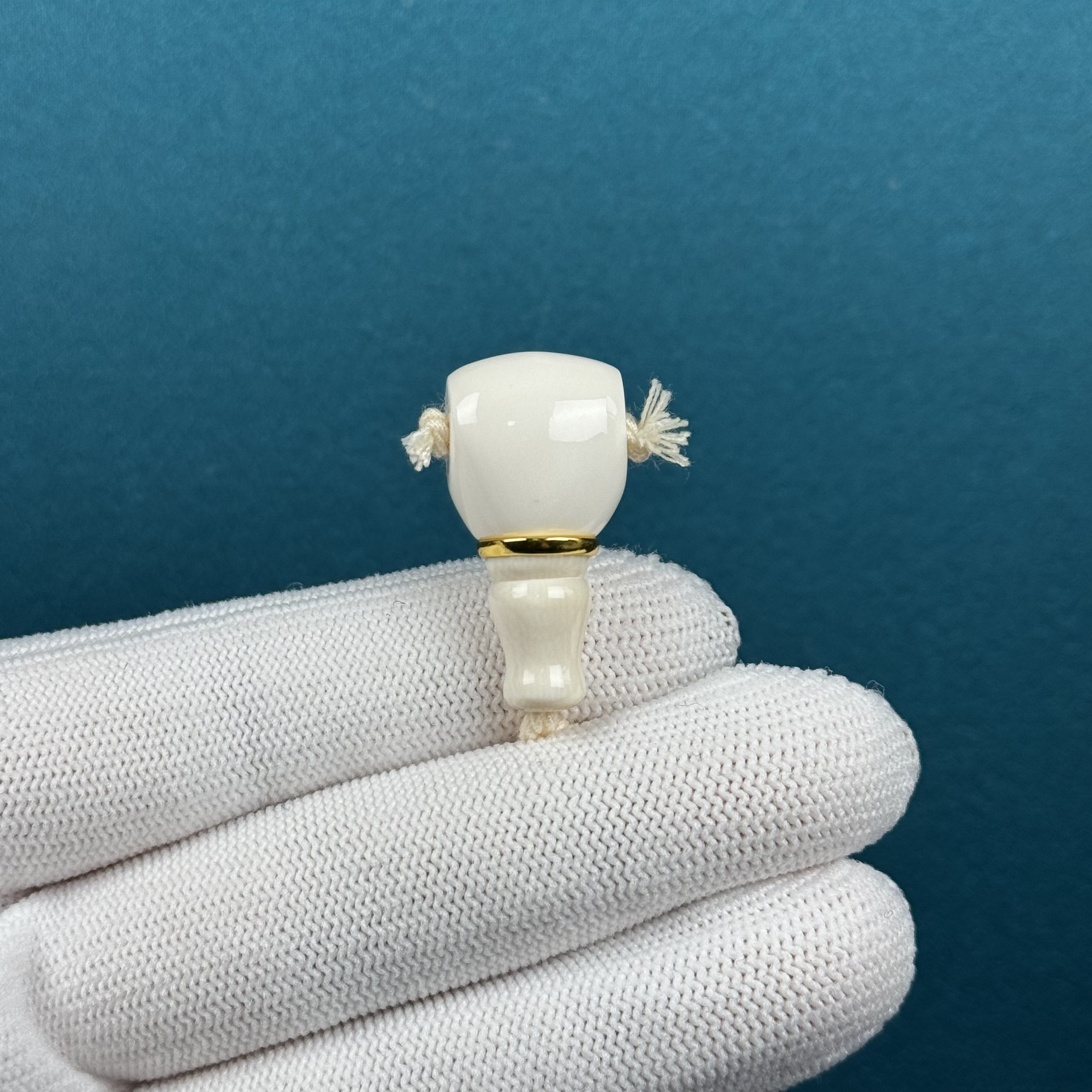 D80-77天然猛犸牙 金腰带三通13.7*28.5mm支持复检假一罚十
