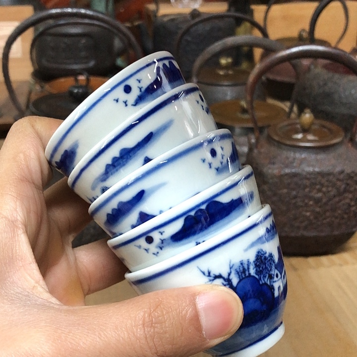 满工青花杯听雨堂严选选